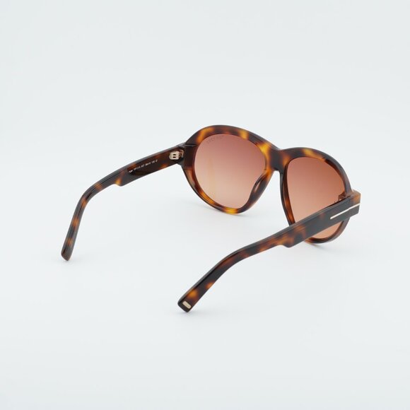 Tom Ford Inger FT1113 53T Sunglasses Havana Geometric Frame, Bordeaux Lenses - Picture 8 of 9